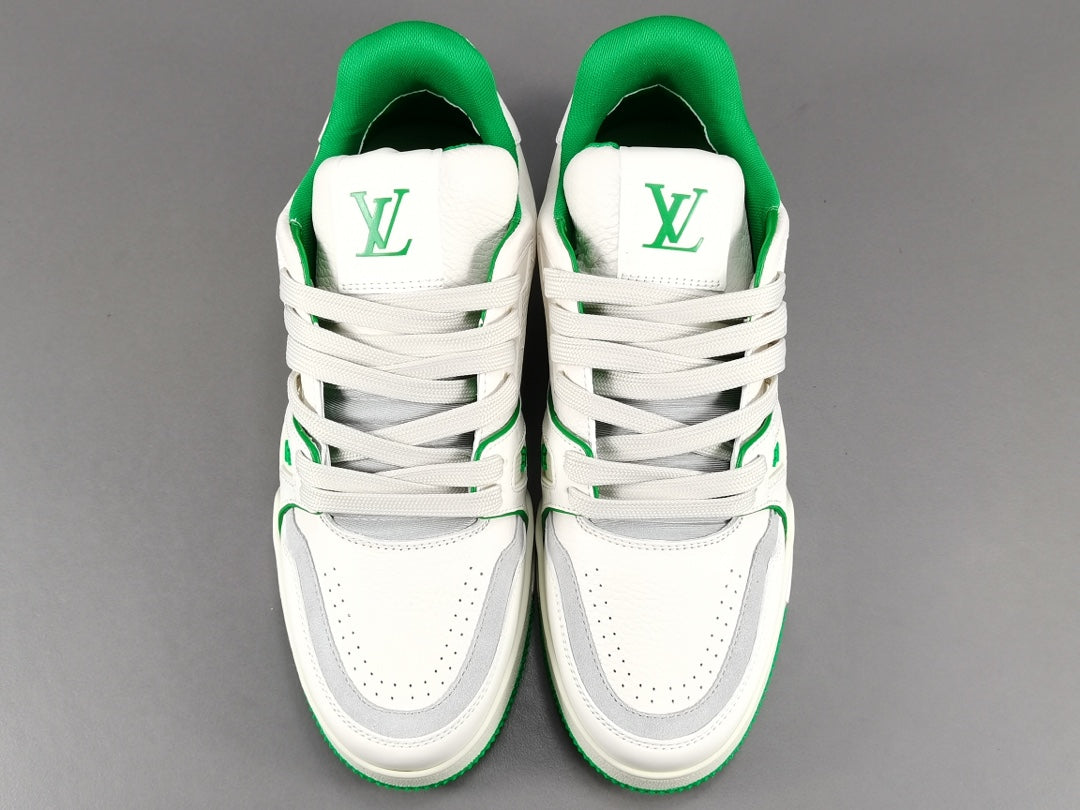 Louis Vuitton Trainer Low #54 Signature-White Green