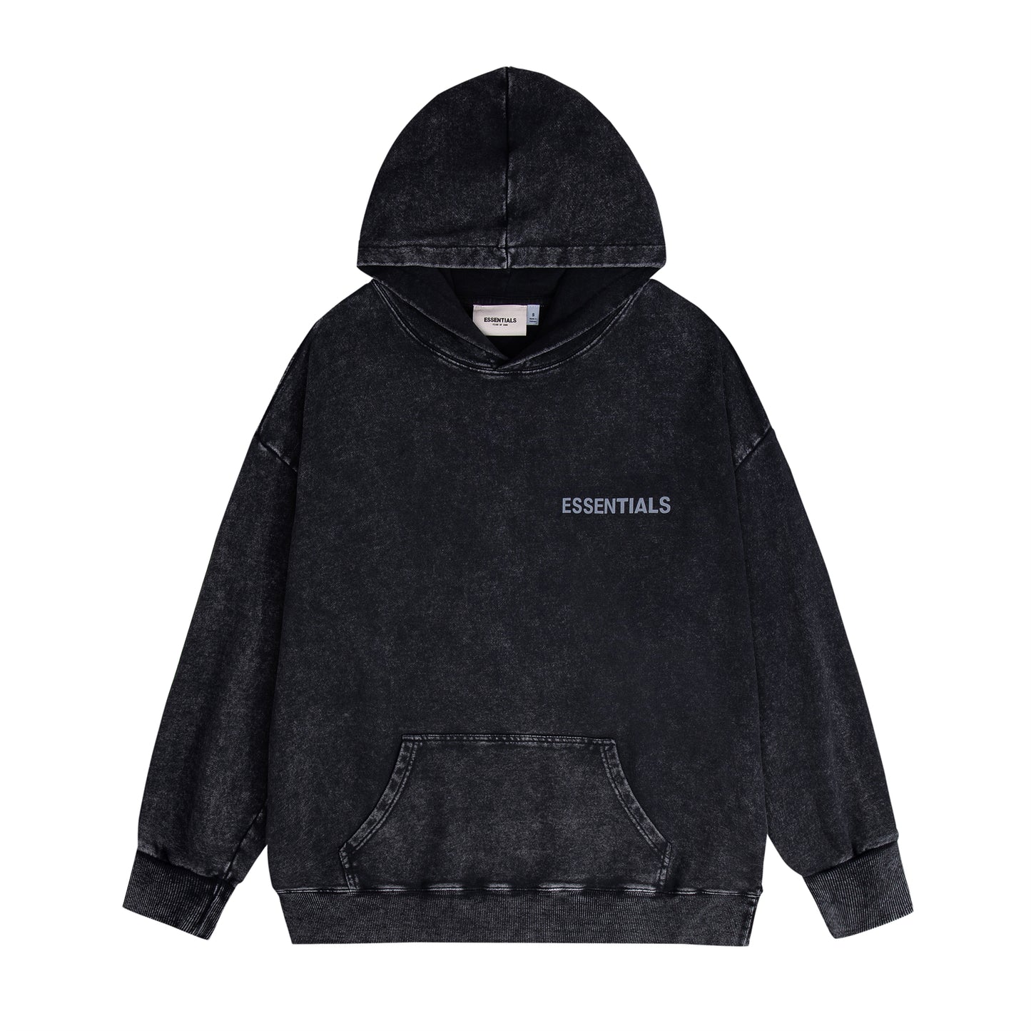 Essentials Oversized Black Hoodie Unique Design