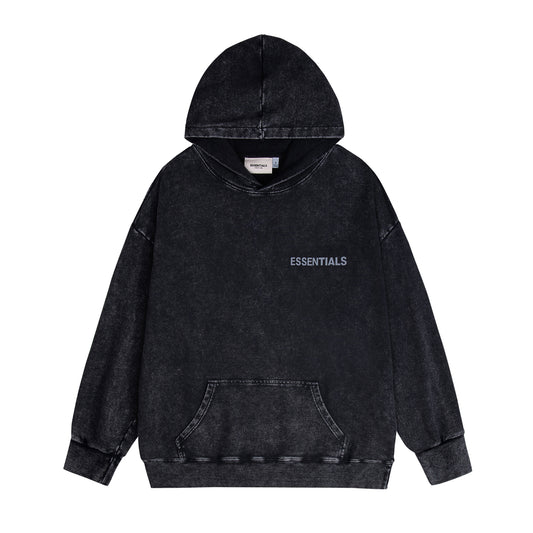 Essentials Oversized Black Hoodie Unique Design