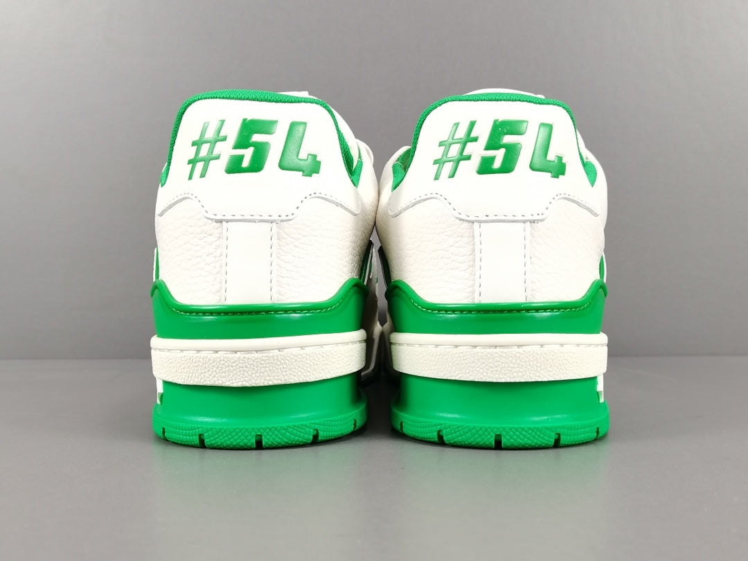 Louis Vuitton Trainer Low #54 Signature-White Green