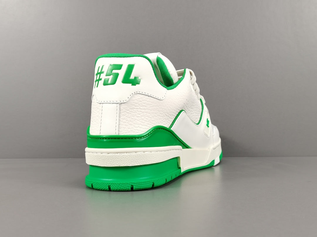 Louis Vuitton Trainer Low #54 Signature-White Green