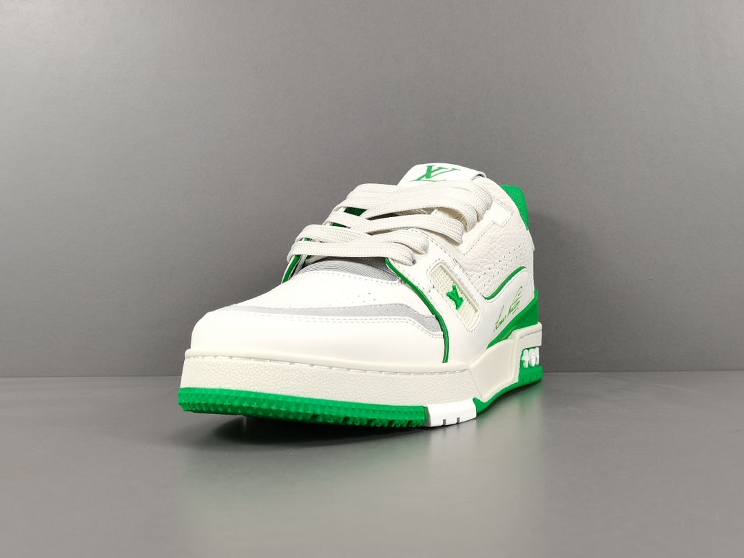 Louis Vuitton Trainer Low #54 Signature-White Green