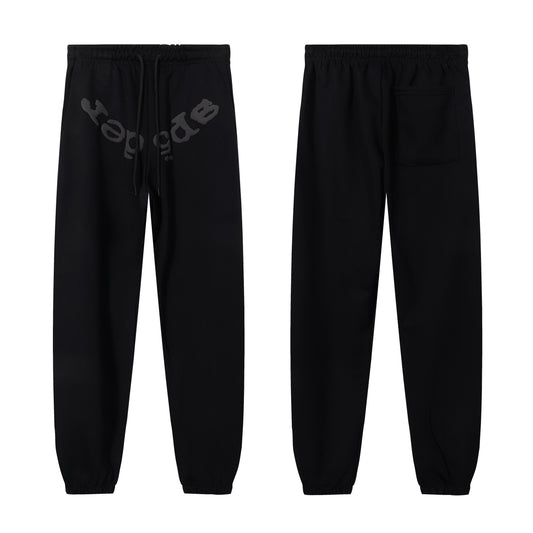 Set of Sp5der Phantom  Hoodie and Pants Black