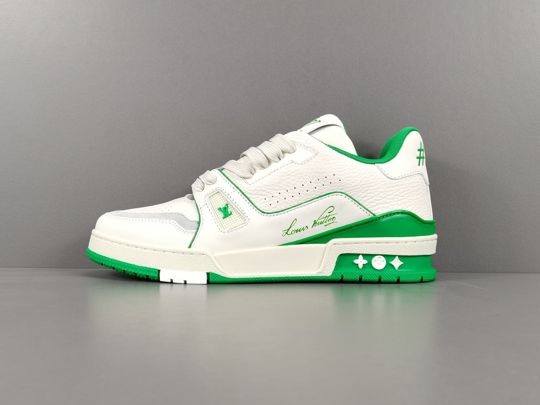 Louis Vuitton Trainer Low #54 Signature-White Green