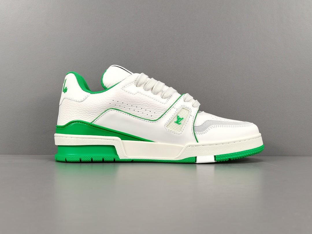 Louis Vuitton Trainer Low #54 Signature-White Green