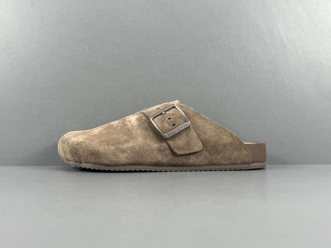 Balenciaga Sunday Suede Mule Brown
