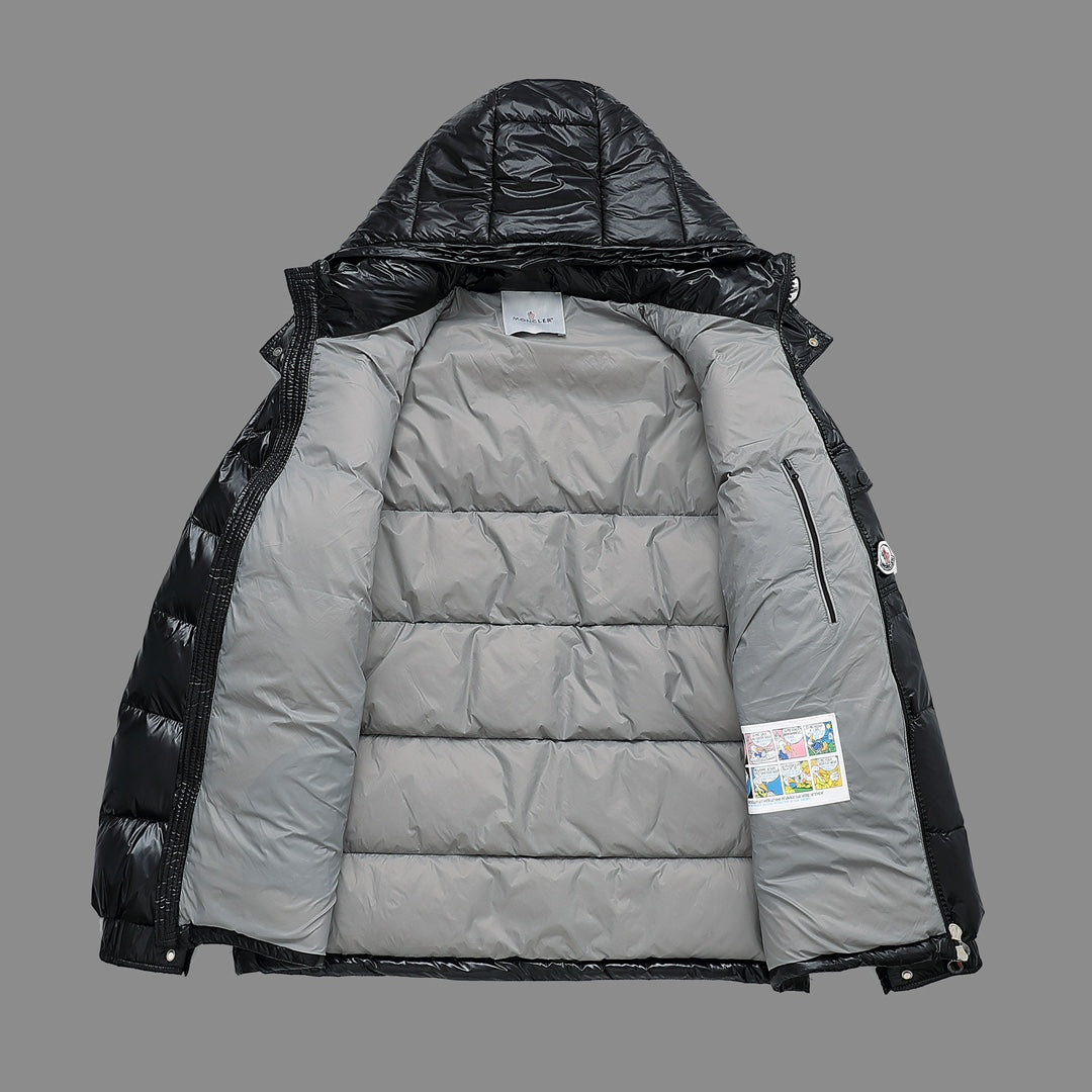 Moncler Maya Hooded short down jacket black