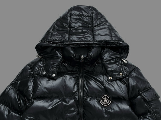 Moncler Maya Hooded short down jacket black