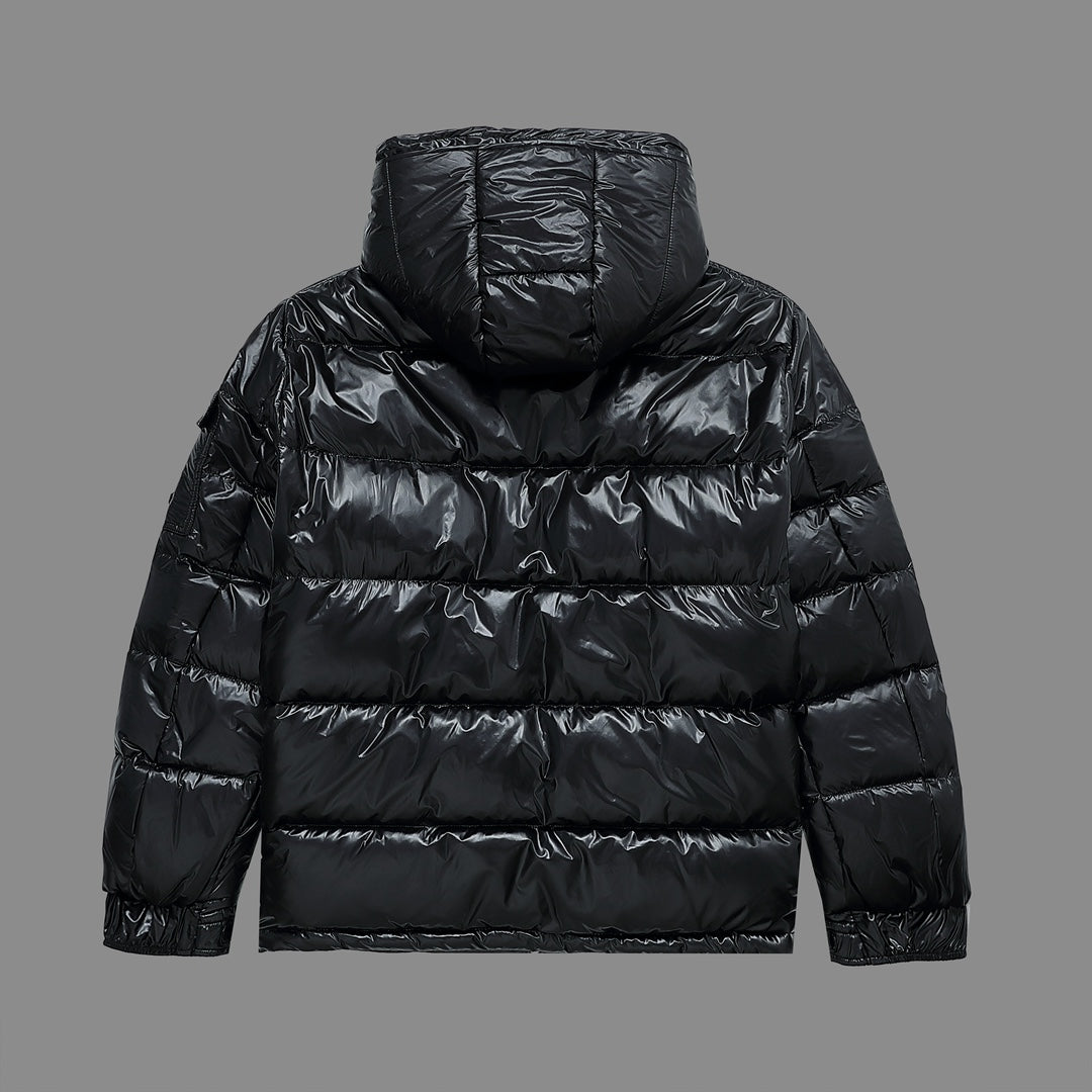 Moncler Maya Hooded short down jacket black