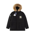 MLB New York Yankees hooded down jacket with a fur trim